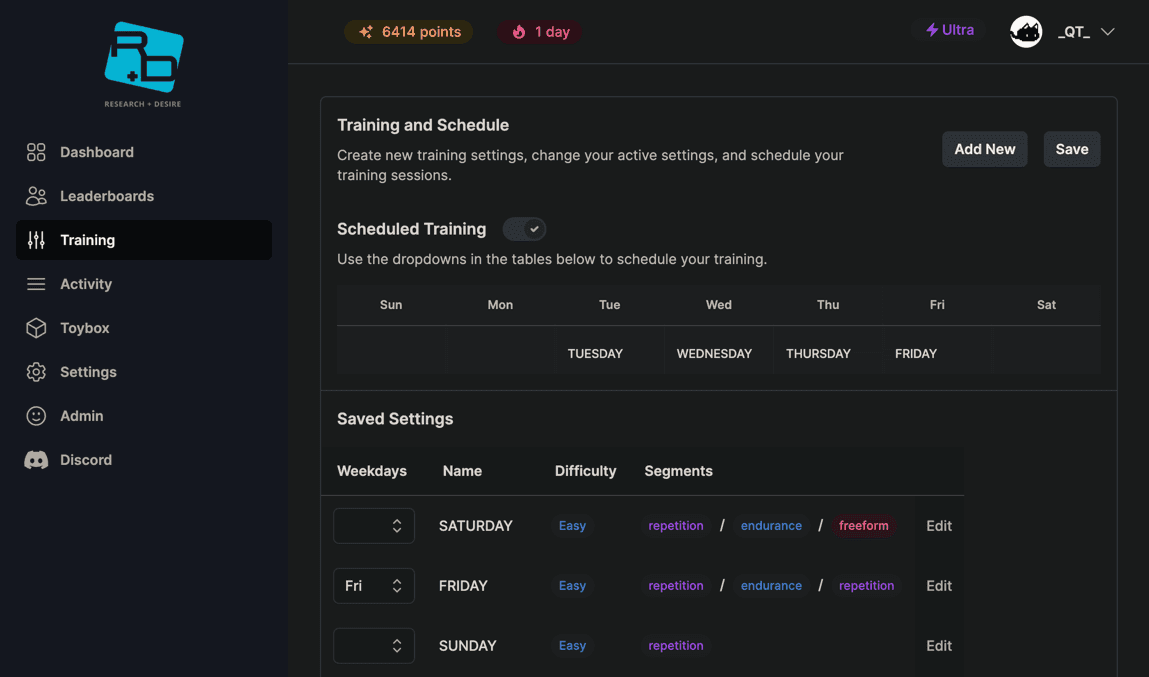 As a user, you can track your progress over time.